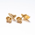 Asymmetric gold face stud earrings with moon abstract design and polished finish - Abstract Face (136) / Gold
