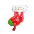 Christmas stocking foil balloon with Merry Christmas print in red white and green colors - 16 Inch Mini Christmas Stocking
