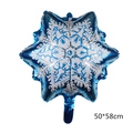 Blue snowflake foil balloon 50x58cm with white ice crystal patterns for winter party decor - Dark Blue Snowflake (50*58cm)