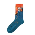 Artistic crew socks featuring Edvard Munch The Scream oil painting pattern on cotton fabric - The Scream Artistic