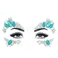Detailed view of luminous blue and iridescent rhinestone face jewels for eye makeup - Blue AB Mixed (Y0061)