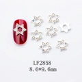 Detail of hexagram alloy nail charm with colorful rhinestones and 8.6*9.6mm dimensions - Silver Hexagram AB Stone Style (LF2858)