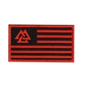 Tactical Viking Valknut embroidered patch in black and red with high-density stitching - Valknut Triangle Rectangle (Black/Red)