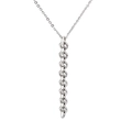 Collana minimalista in acciaio inossidabile argento con ciondolo a maglie verticali da donna - Color Acciaio