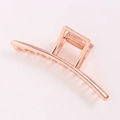 Minimalist geometric metal hair claw clip in elegant rose gold finish for women - Large Rose Gold