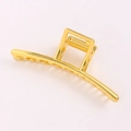 Minimalist rectangular geometric hair claw clip in polished golden metal finish - Large Shiny Gold