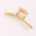 Klassische goldene geometrische Haarspange aus Metall mit poliertem Finish für Damen - Großes KC Gold