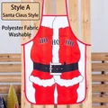 Polyester Christmas Santa Claus apron with HO HO HO print and washable fabric - Polyester / Style A Santa Claus