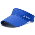 Royal blue sports sun visor hat for men and women with mesh fabric and Sport lettering - Sapphire Blue