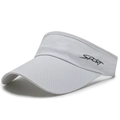 Weißer atmungsaktiver Mesh Visor mit schwarzem SPORT-Schriftzug für Outdoor-Sportarten - Weiß