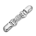 Pince à gilet vintage argentée avec filigrane délicat et cristaux scintillants - Argent Avec Strass
