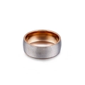 Minimalistischer Ring aus gebürstetem Silber und poliertem Roségold aus Edelstahl - US 7 / 6mm Roségold & Silber Zweifarbig