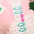 6-piece set of cute cartoon ocean themed mermaid and jellyfish BB hair clips for kids - D007 Green Mermaid