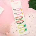 6er-Set süße Metall-Haarspangen mit Flamingo-, Wassermelonen- und Ananas-Motiven - D002 Vogel Wassermelone
