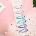 6er-Pack Meerjungfrau-Haarspangen für Mädchen in Pink, Blau und Lila auf einer Karte - D014 Meerjungfrau 3 Farben