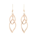 Elegant rose gold twisted hollow leaf drop earrings with polished metallic finish - Rose Gold-A Style