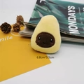 Detail shot of cute 6.8cm avocado plush brooch with embroidered smile and soft texture - 2-1# Medium Color-Block Avocado With Brooch Pin