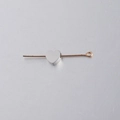 Polished silver heart bead on a rose gold metal rod for DIY jewelry accessories - Steel (Horizontal Hole)