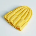 Gorro de punto acanalado amarillo brillante con dobladillo y textura suave de invierno - Talla única / Amarillo