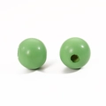 Polished 16mm green spherical wooden beads with center hole for DIY crafts and jewelry - Light Green