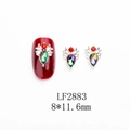 Détail du charm d'ongle en bois d'élan 8x11,6mm avec cristal et diamant rouge - Style Cerf Strass Aurore Argent (2883) / Lot de 10