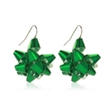 Orecchini a fiocco regalo verde metallizzato con design a nastro e ganci in metallo - Fiocco di Nastro Verde
