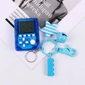 Mini console portatile blu portachiavi creativa con ciondolo a stella e mattoncino blu - Blu Zaffiro