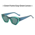 Occhiali da sole cat-eye con montatura verde traslucida e lenti grigio-verdi scure - Montatura Verde Lenti Grigio Verde
