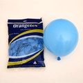 Blue 10-inch matte latex balloon pack and inflated sample for party decoration - Light Blue