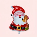 Santa Claus and reindeer Christmas foil balloon in festive colors, 76x53cm size - Large Santa & Reindeer / 53x76cm