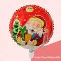 Round red Santa Claus foil balloon with colorful gift boxes for Christmas decoration - Santa with Gifts Round Balloon / 18 inch