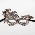 Elegant bronze lace masquerade mask with intricate embroidery and black ribbons - Bronzing Bronze Large Phoenix (4238591113726)