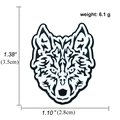 Schwarz-weiße Wolfskopf-Emaille-Brosche für Herren mit Größen- und Gewichtangaben - Wolfskopf (A00371)