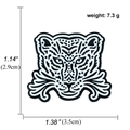 Auffällige schwarz-weiße Tiger-Anstecknadel aus Emaille, Größe 2,9x3,5 cm - Leopardenkopf (A00369)