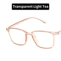 Stylish square eyeglasses in transparent light tea resin frame with a minimalist look - Transparent Light Black Tea