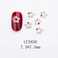 Detail of 7.3mm star nail art charms with silver base and colorful rhinestones - Silver Star Colorful Stone Style (LF2850)