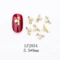 Golden alloy nail charms with pearl and colorful rhinestones for Christmas nail art LF2854 - Gold Pearl Music Note Style (LF2854)
