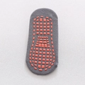 Grey knit children's grip socks with orange anti-slip dots on a white background - 1-4 Years / Dark Gray