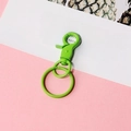 DIY green painted metal lobster clasp keychain accessory with matching ring - Green