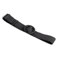 Ceinture tressée élastique noire en paille PP avec boucle ronde marron vintage - Noir (916 Boucle Ronde en Bois)