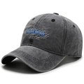 Berretto da baseball in denim grigio antracite vintage con ricamo blu ZIAZAG TWENTY - Regolabile / Grigio