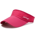 Outdoor sports sun visor in vibrant rose red with breathable mesh and SPORT logo - Rose Red