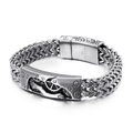 Bracciale da uomo in acciaio inossidabile 316L con ingranaggi e chiusura magnetica - Stile Ingranaggio Industriale (KB112526-BD)