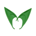 Cosplay elf ears props in bright green latex finish for Halloween costume party events - Green - OPP Bag - Long Style