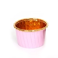 Pink and gold aluminum foil muffin cup with rolled edge and pleated texture for baking - 50Pcs/Pack / Pink & Gold