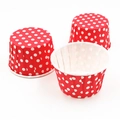 Pirottini per cupcake in carta usa e getta rossi con classici motivi a pois bianchi - Pois Rossi 50 Pz