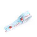 Light blue Christmas ribbon roll with polar bear prints and Merry Christmas text - 2.5cm Blue Christmas Reindeer Ribbon (1 Yard)