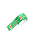 Green Christmas grosgrain ribbon with festive bears, snowflakes and merry Christmas text - 2.5cm Green Reindeer Merry Christmas Ribbon (1 Yard)