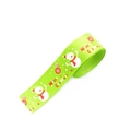 Green Christmas polyester ribbon roll with snowmen patterns and Merry Christmas text - 2.5cm Light Green Snowman Merry Christmas Ribbon (1 Yard)