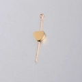 Detailed close-up of a polished gold heart-shaped metal charm with a small loop for DIY jewelry - Gold (Vertical Hole)
